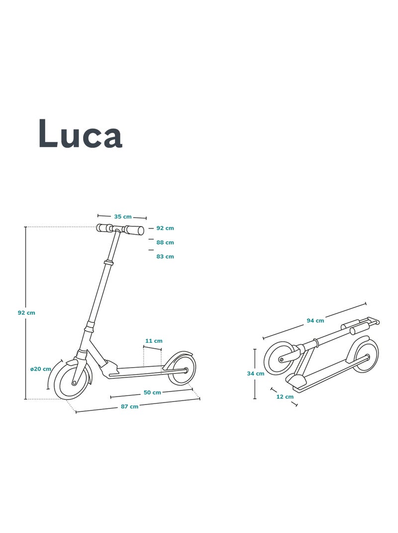 Trottinette enfant et adulte LIONELO Luca - Jusqu'à 100kg - Pliage compact -  Porte-biberon Noir Argenté - Kiabi