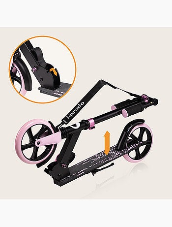 Trottinette enfant et adulte LIONELO Luca - Jusqu'à 100kg - Pliage compact - Porte-biberon