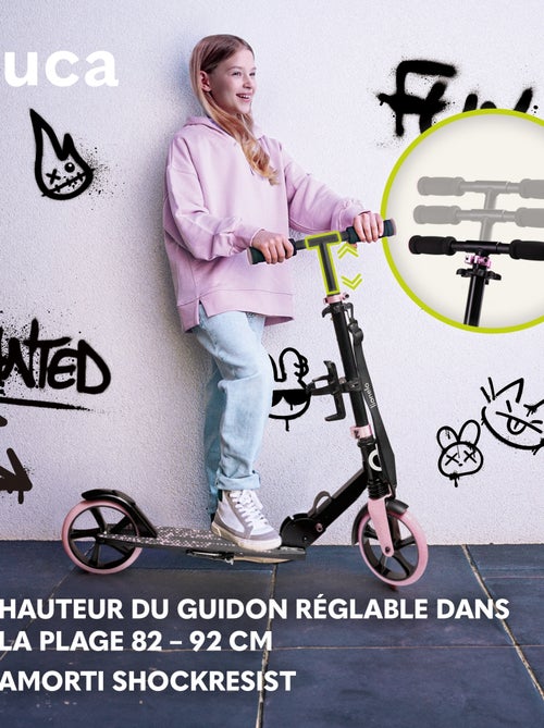 Trottinette enfant et adulte LIONELO Luca - Jusqu'à 100kg - Pliage compact - Porte-biberon - Kiabi