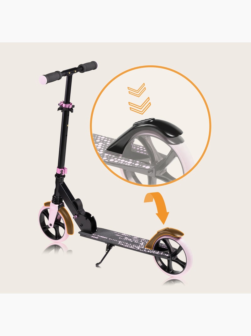 Trottinette enfant et adulte LIONELO Luca - Jusqu'à 100kg - Pliage compact - Porte-biberon Noir Rose - Kiabi