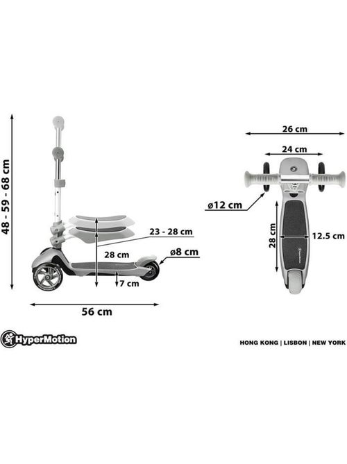 Trottinette enfant evolutive 3 en 1 avec selle guidon reglable 2-6 ans - Kiabi Trottinette enfant evolutive 3 en 1 avec selle guidon reglable 2-6 ans - Kiabi