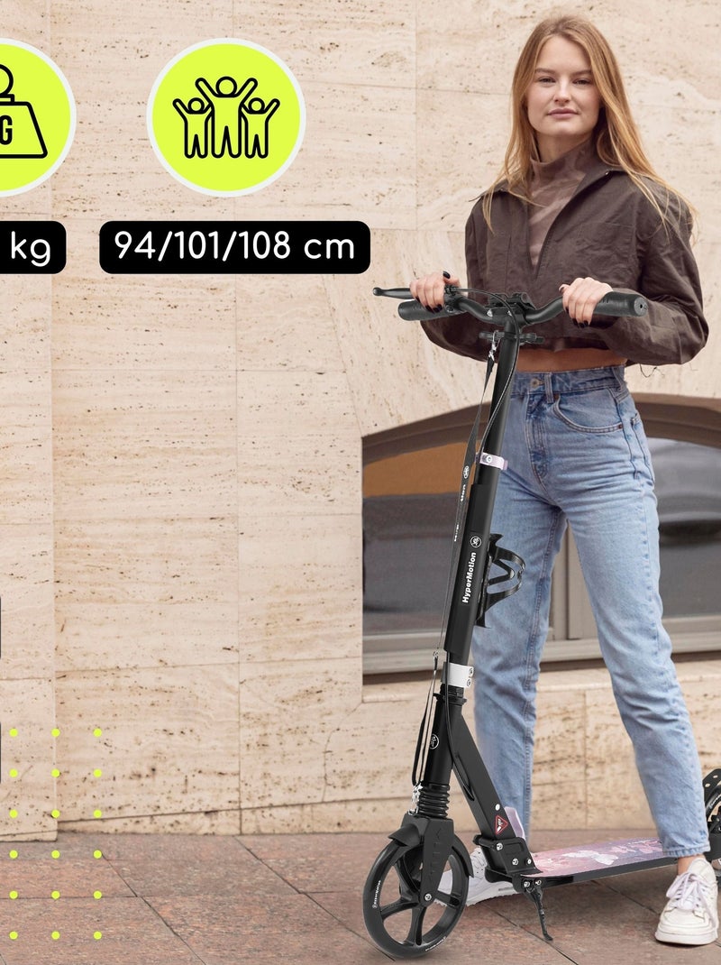 Trottinette Enfant jusqu'à 100kg - 2 amortisseurs - Fleurs- Pliable - 2 Freins- Aluminium- ABEC-7 N/A - Kiabi