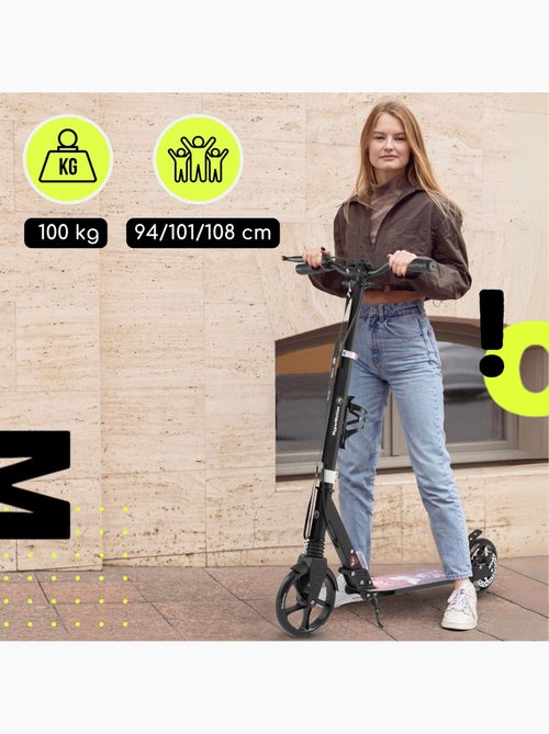 Trottinette enfant jusqu'à 100kg - 2 amortisseurs - pliable - 2 freins- aluminium- abec-7 - Kiabi