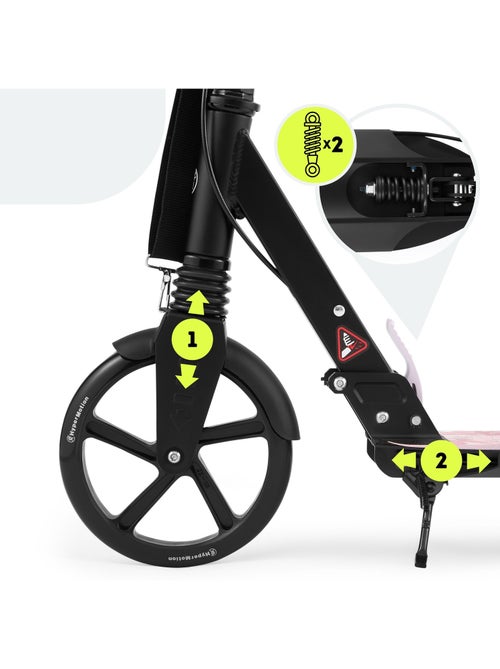 Trottinette enfant jusqu'à 100kg - 2 amortisseurs - pliable - 2 freins- aluminium- abec-7 - Kiabi