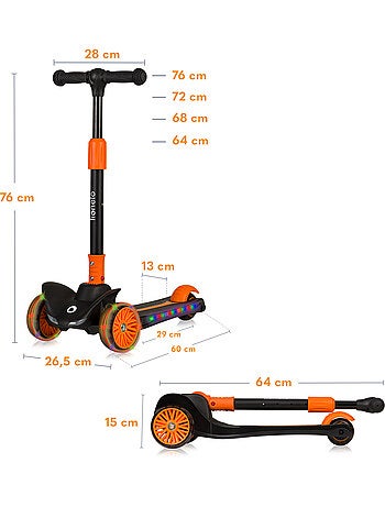 Trottinette enfant LIONELO Timmy - 3 Roues - LED Roulement - Hauteur réglable