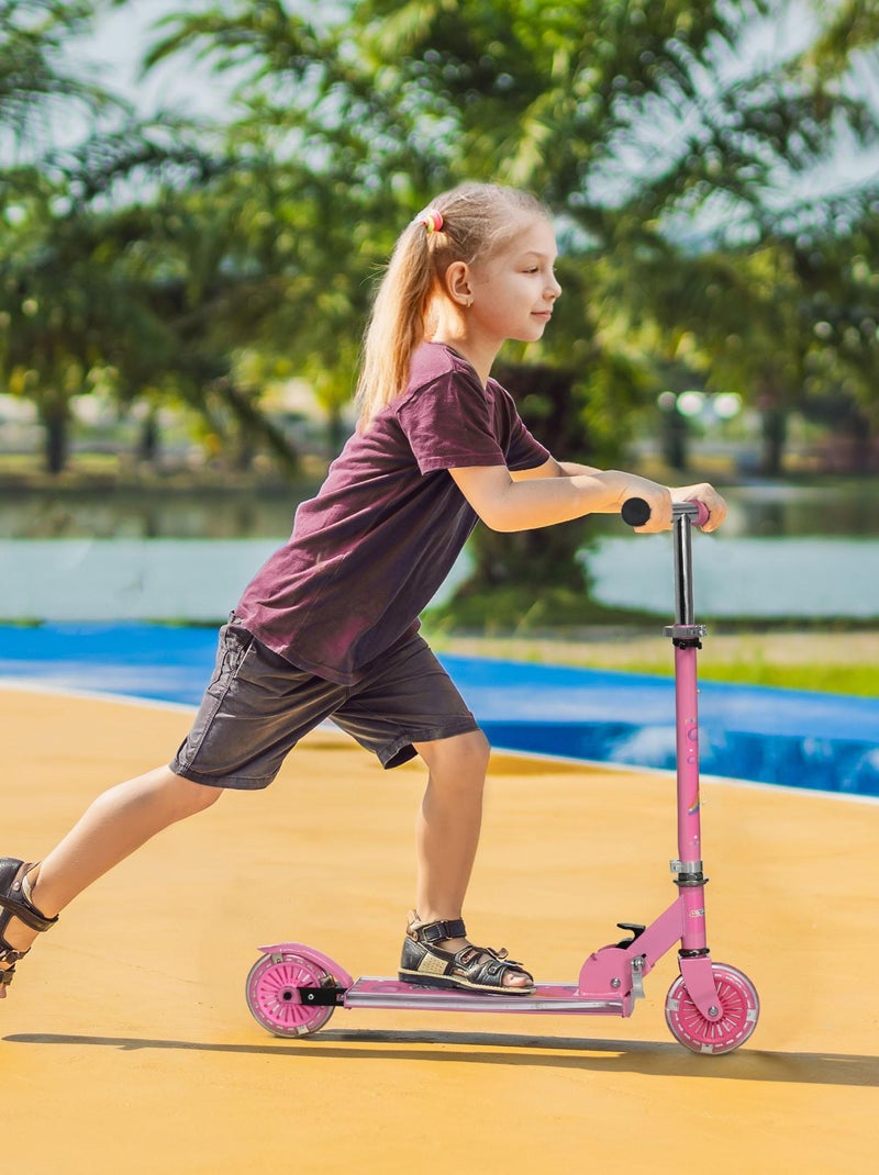 Trottinette enfant pliable réglable 2 roues LED - TROTTIZ Rose - Kiabi