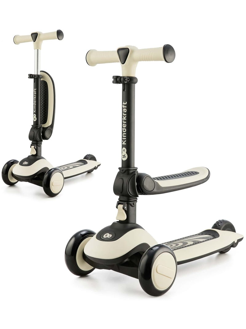 Trottinette enfant pliante avec siege et roues lumineuses Blanc - Kiabi
