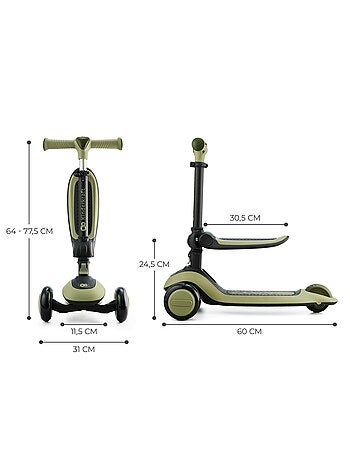 Trottinette enfant pliante avec siege et roues lumineuses