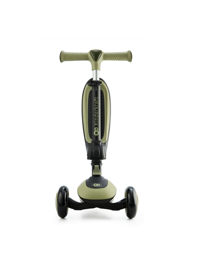 Trottinette enfant pliante avec siege et roues lumineuses Vert - Kiabi