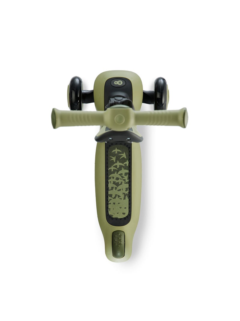 Trottinette enfant pliante avec siege et roues lumineuses Vert - Kiabi