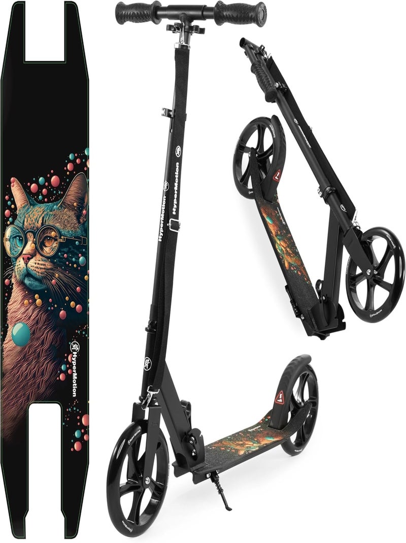 Trottinette Enfants +7 ans 100Kg max, Pliable, Guidon réglable, Aluminium, roulements ABEC-7 Noir - Kiabi