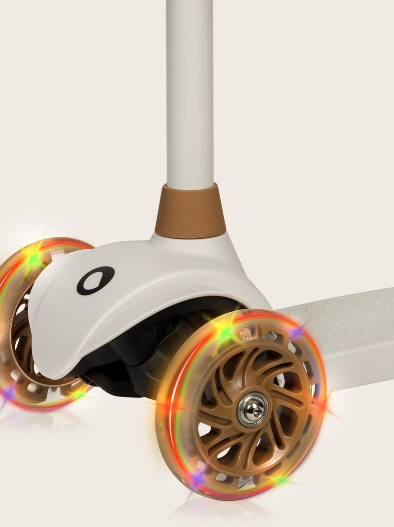 Trottinette enfants avec casque LIONELO Jessy - Roues éclairées - 3 Roues - Hauteur réglable Beige - Kiabi