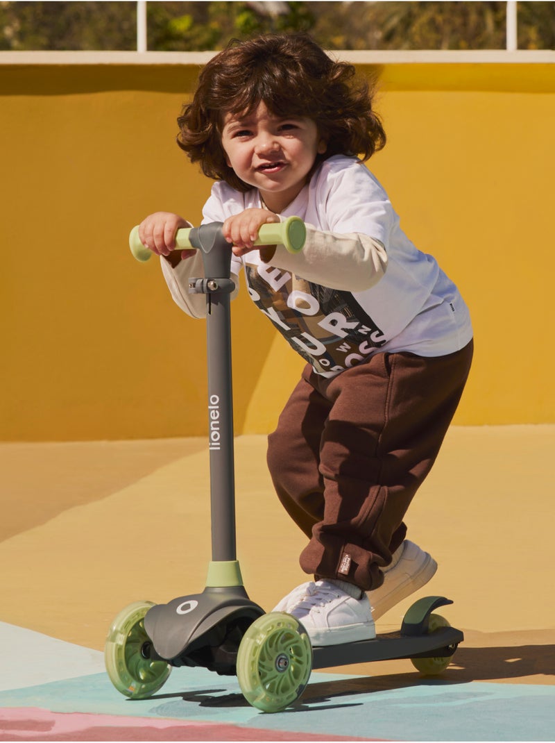 Trottinette enfants LIONELO Jessy - Roues éclairées - 3 Roues - Hauteur réglable Vert - Kiabi