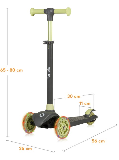 Trottinette enfants LIONELO Jessy - Roues éclairées - 3 Roues - Hauteur réglable - Kiabi