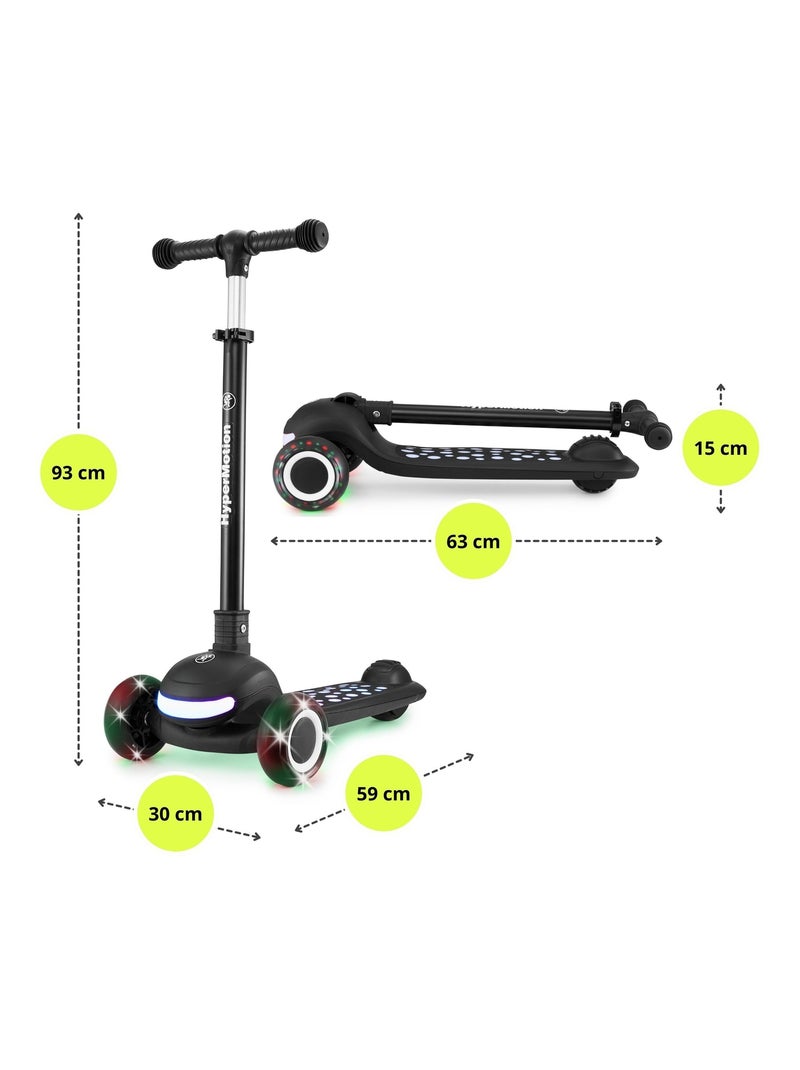 Trottinette Enfants Roues LED, 50 kg max- Siège Réglable- Pliable - Noir N/A - Kiabi