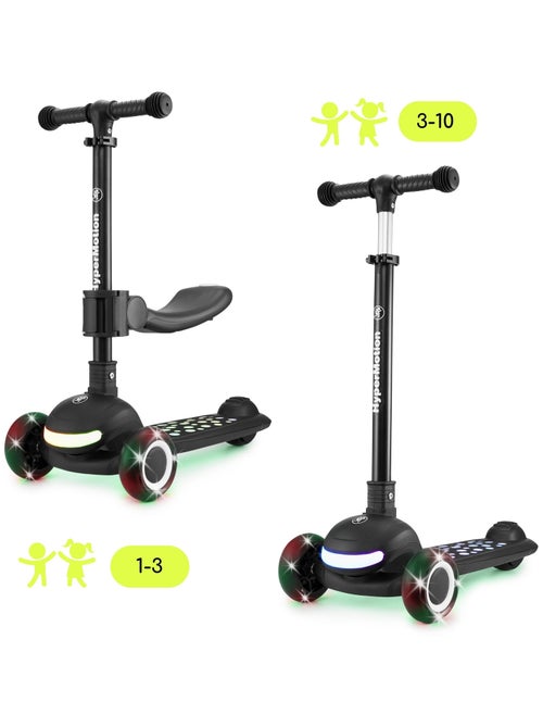 Trottinette enfants roues led, 50 kg max- siège réglable- pliable - Kiabi