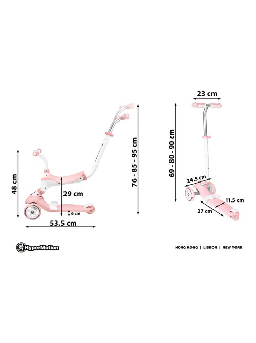 Trottinette évolutive 3-en-1 draisienne enfant hypermotion - Kiabi