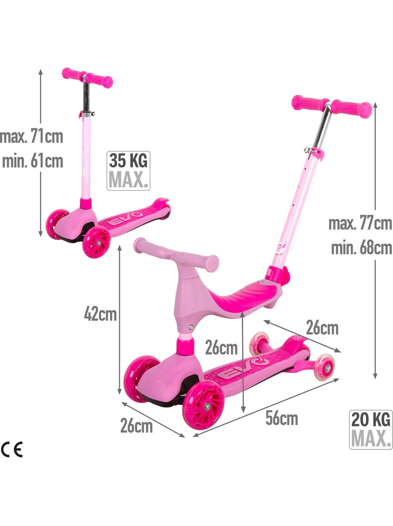 Trottinette évolutive 4 en 1 evo Rose - Kiabi
