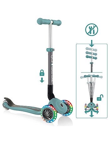 Trottinette GLOBBER Primo - 120/80 mm, ABEC 5, 3 roues, réglable, roues LED