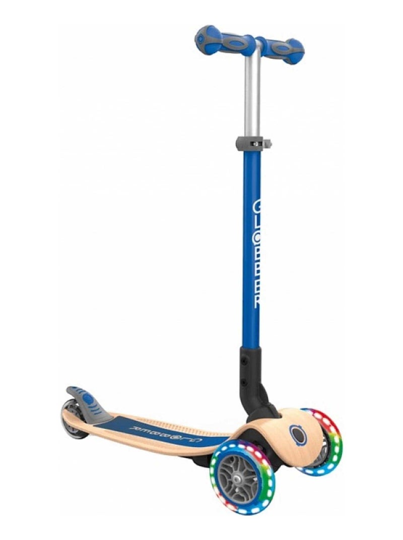 Trottinette 'globber' Primo Pliable Plateau Bois Lights N Blue N/A - Kiabi