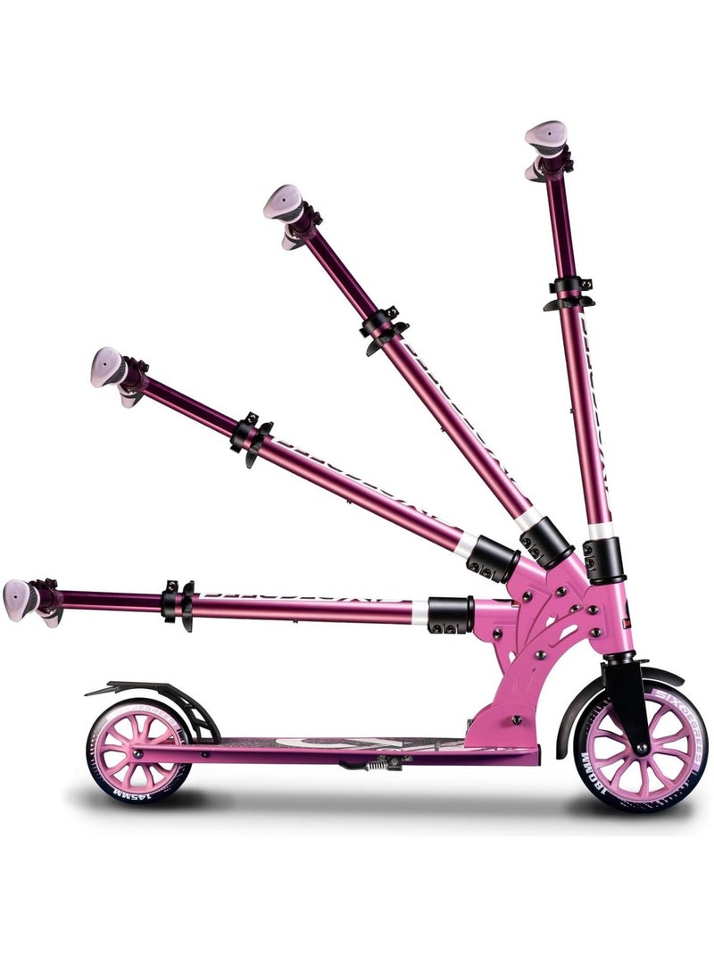 Trottinette junior aluminium - mécanisme de pliage et béquille - 180/145 mm Rose - Kiabi