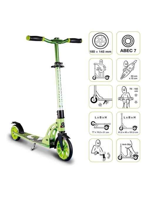 Trottinette junior aluminium - mécanisme de pliage et béquille - 180/145 mm - Kiabi Trottinette junior aluminium - mécanisme de pliage et béquille - 180/145 mm - Kiabi