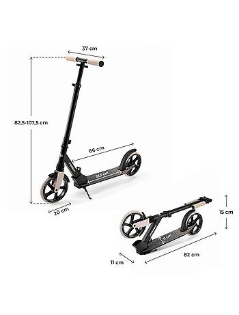 Trottinette Kinderkraft FREELY Pliable avec Roues PU 20 cm, Guidon Réglable et ABEC-7