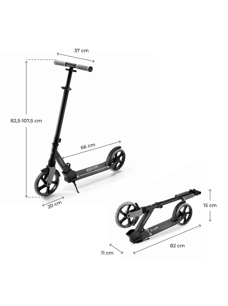 Trottinette Kinderkraft FREELY Pliable avec Roues PU 20 cm, Guidon Réglable et ABEC-7 Noir - Kiabi