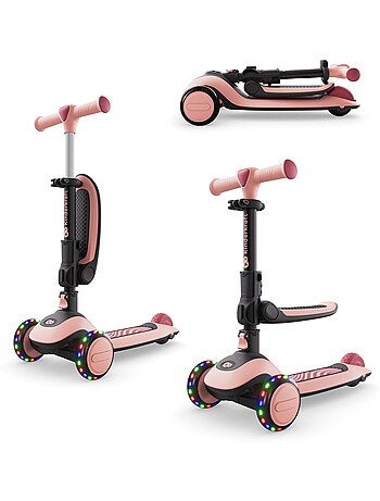 Trottinette Kinderkraft HALLEY 2 siège amovible 2-en-1 roues LED direction par inclinaison