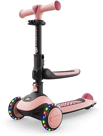 Trottinette Kinderkraft HALLEY 2 siège amovible 2-en-1 roues LED direction par inclinaison