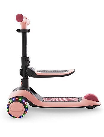 Trottinette Kinderkraft HALLEY 2 siège amovible 2-en-1 roues LED direction par inclinaison