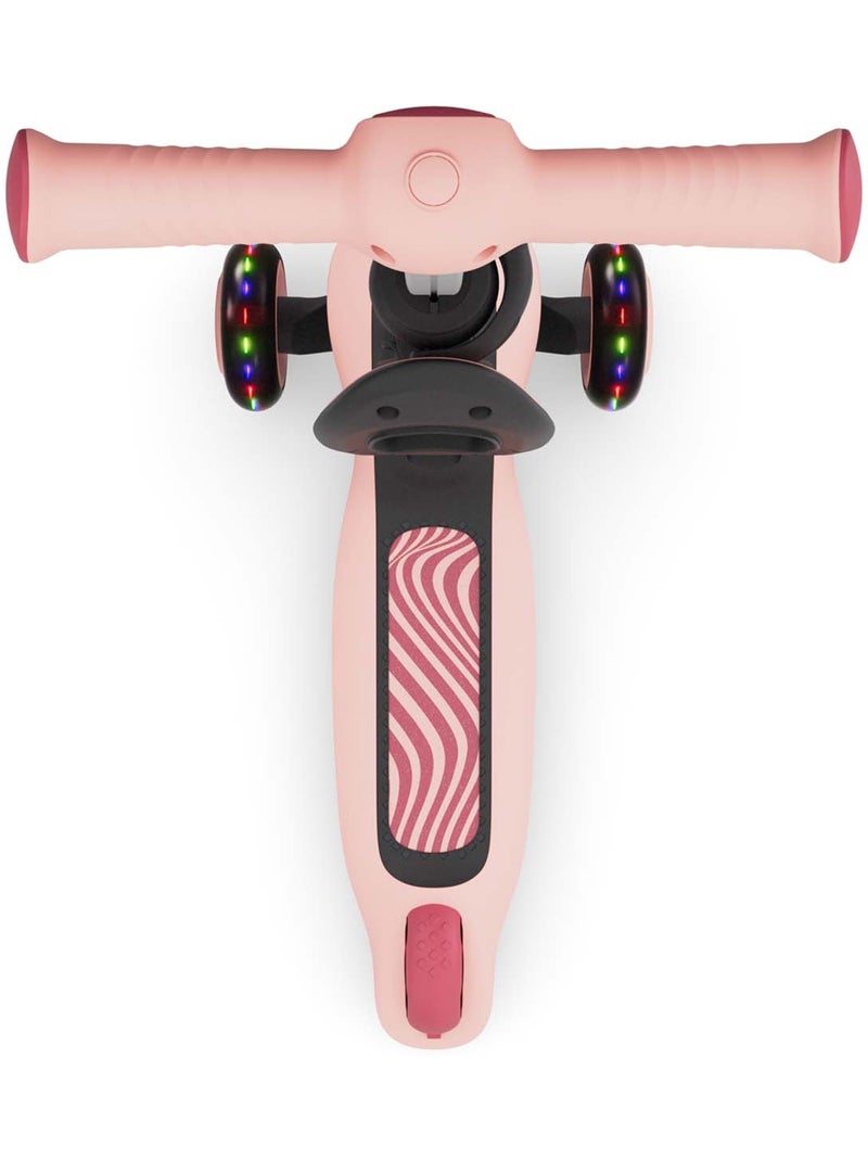 Trottinette Kinderkraft HALLEY 2 2-en-1 siège réglable 25-33 cm direction inclinaison LED Rose - Kiabi