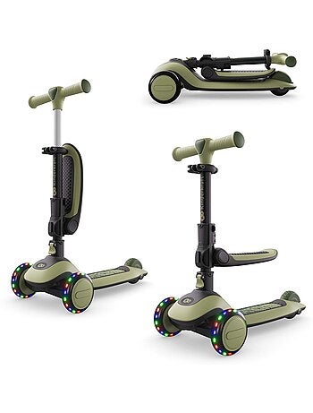 Trottinette Kinderkraft HALLEY 2 siège amovible 2-en-1 roues LED direction par inclinaison