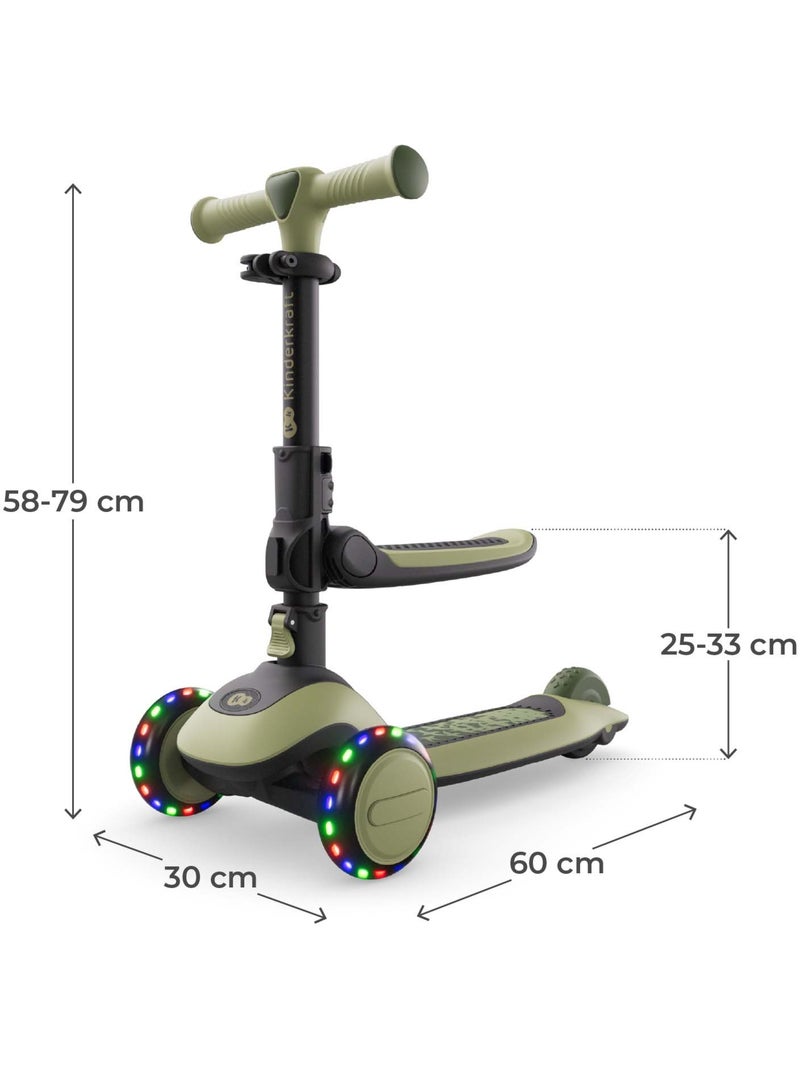 Trottinette Kinderkraft HALLEY 2 guidon réglable 4 hauteurs pliage rapide plateau antidérapant Vert - Kiabi