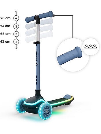 Trottinette Kinderkraft RAKET UP 2 en 1 pliable, siège ajustable 25–30 cm, roues RGB