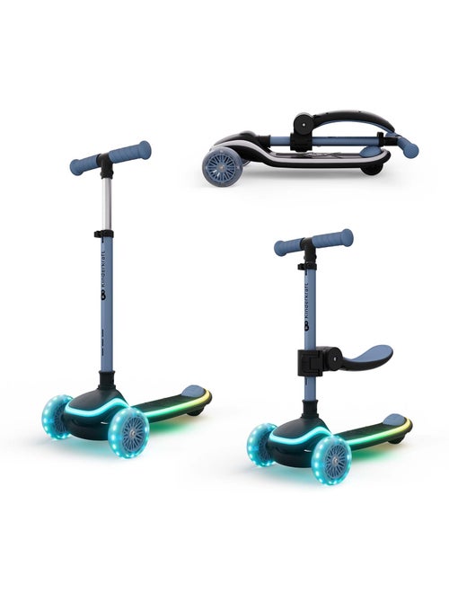 Trottinette Kinderkraft RAKET UP 2 en 1 pliable, siège ajustable 25–30 cm, roues RGB - Kiabi