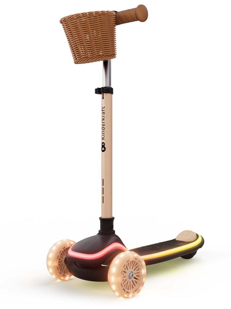 Trottinette Kinderkraft RAKET UP 2 en 1 siège réglable 25-30 cm roues RGB LED pliable valise Beige - Kiabi