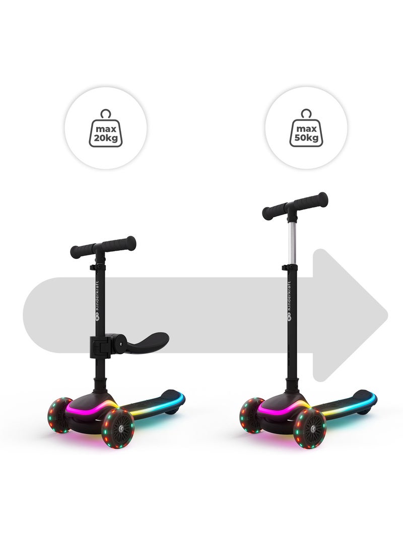 Trottinette Kinderkraft RAKET UP 2 en 1, siège réglable 25–30 cm, roues RGB, pliable N/A - Kiabi