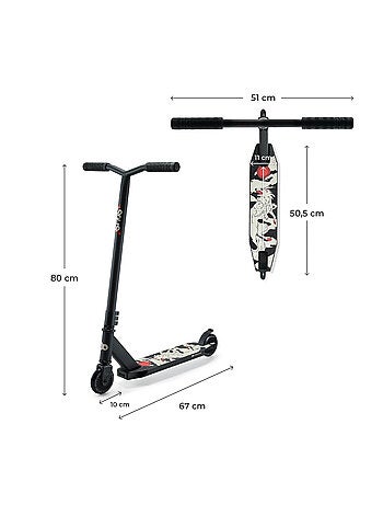 Trottinette Kinderkraft SOLIS freestyle avec roues PU, roulements ABEC-9 et plateforme antidérapante
