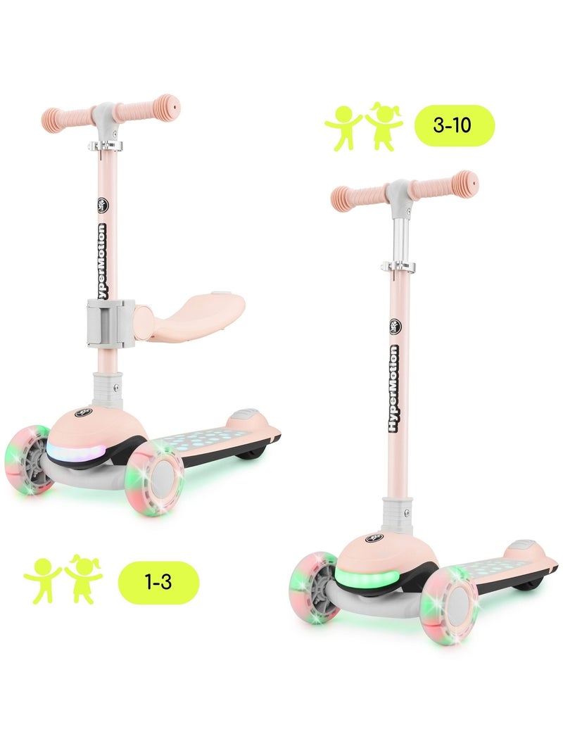 Trottinette LED rose avec siège pliable réglable HyperMotion N/A - Kiabi