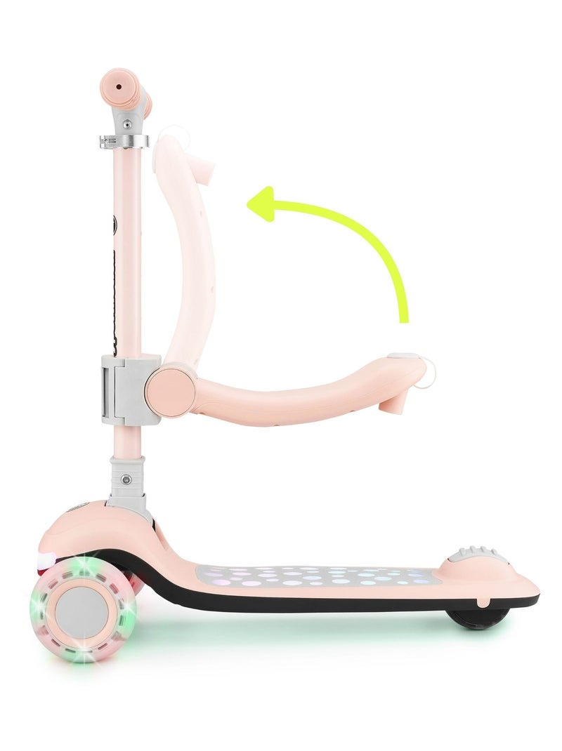Trottinette LED rose avec siège pliable réglable HyperMotion N/A - Kiabi