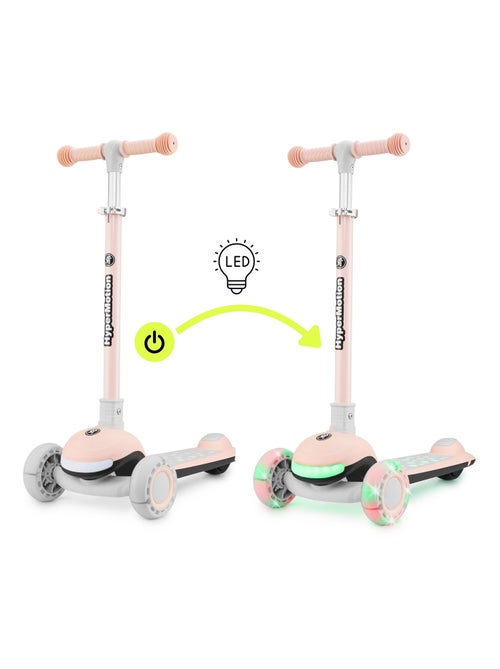 Trottinette LED rose avec siège pliable réglable HyperMotion - Kiabi Trottinette LED rose avec siège pliable réglable HyperMotion - Kiabi