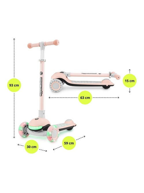 Trottinette LED rose avec siège pliable réglable HyperMotion - Kiabi Trottinette LED rose avec siège pliable réglable HyperMotion - Kiabi