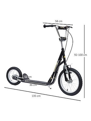 Trottinette patinette enfant guidon réglable freins béquille acier