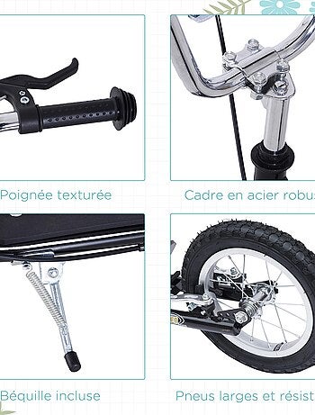 Trottinette patinette enfant guidon réglable freins béquille acier