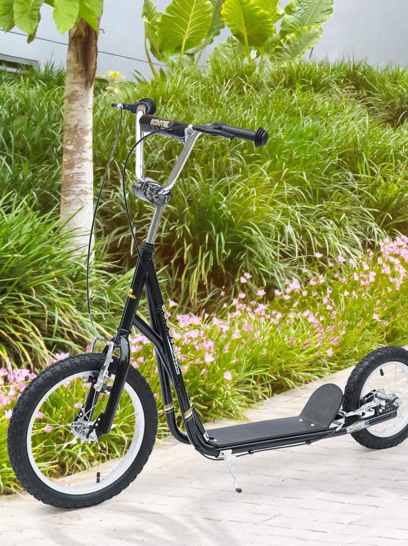 Trottinette patinette enfant guidon réglable freins béquille acier Noir - Kiabi