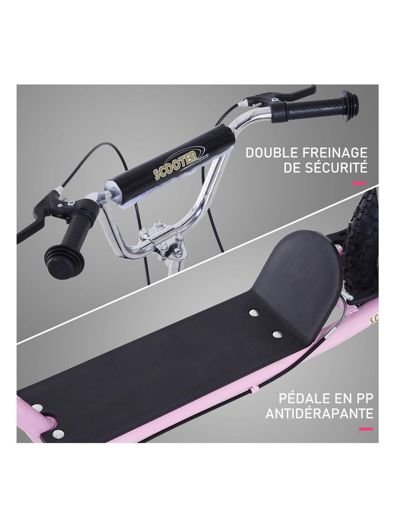 Trottinette patinette enfant guidon réglable freins béquille acier Rose - Kiabi