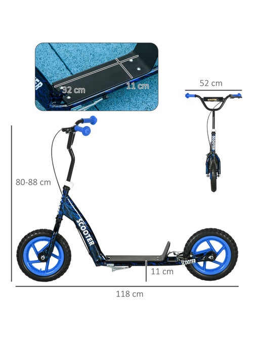 Trottinette patinette enfant guidon réglable poignée frein et béquille acier - Kiabi