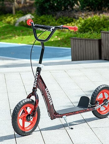 Trottinette patinette enfant guidon réglable poignée frein et béquille acier