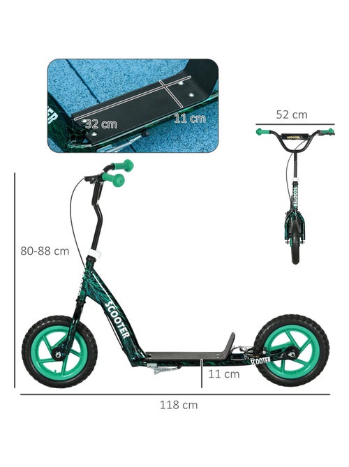 Trottinette patinette enfant guidon réglable poignée frein et béquille acier - Kiabi